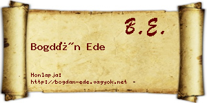 Bogdán Ede névjegykártya